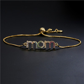18K Gold Plated CZ Mom Bracelet - Perfect Mother's Day Gift!