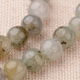 Natural Labradorite Round Beads Strands, 7mm, Hole: 1mm, about 62pcs/strand, 15.4 inch