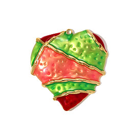 304 нержавеющей стальной эмали подвески, сердце прелести, ионное покрытие (ip), зеркальная полировка, реальный 18 k позолоченный