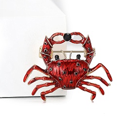 Creative Crab Enamel Pin, Light Gold Alloy Brooch Suit Shirt Jewelry Pin