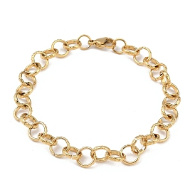 Модно 304 из нержавеющей стали выгравирован пузыри кабель цепи браслеты, с карабин-лобстерами , 8-1/8 дюйм (205 мм), 8 мм