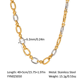 Овальные звенья из нержавеющей стали для женщин, золотые и нержавеющая сталь цвет
