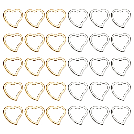 60шт. 2 цвета 304 соединительное кольцо из нержавеющей стали, сердце