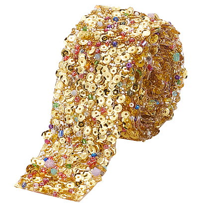 Отделка из блестящих стразов и пластиковых бусин, сетчатая лента для одежды, аксессуары для одежды