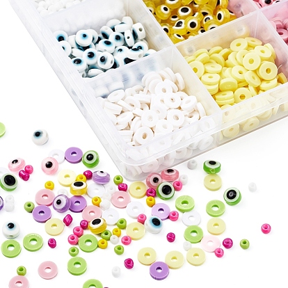 Lot of Assorted Beads for Jewelry Making Evil Eye Plastic Glass Charms Seed  Bead 