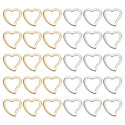 60шт. 2 цвета 304 соединительное кольцо из нержавеющей стали, сердце