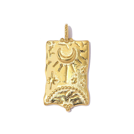 304 подвески из нержавеющей стали, прямоугольник с лунными подвесками, зеркальная полировка, ионное покрытие (ip)