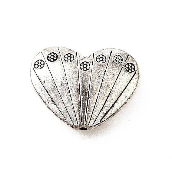 Сплавочные овальные бусины тибетского стиля , без кадмия и без свинца, сердце