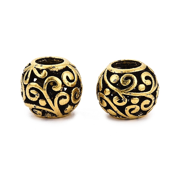 Европейские сплавочные бусины тибетского стиля , бусины с большим отверстием, рондель со спиралью