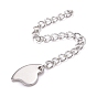 304 Stainless Steel Chain Extender, Curb Chain, with 202 Stainless Steel Charms, Mixed Shapes