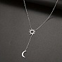 Солнце луна 304 ожерелья из нержавеющей стали лариаты для женщин