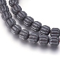 Non-magnetic Synthetic Hematite Bead Strands, Frosted, Corrugated Beads, Pumpkin
