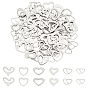 96Pcs 6 Style 304 Stainless Steel Linking Rings, Heart