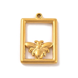 Ионное покрытие (ip) 304 подвески из нержавеющей стали, прямоугольник с подвесками в виде пчелок