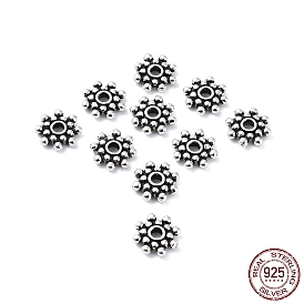 925 Thailand Sterling Silver Double Daisy Spacer Beads