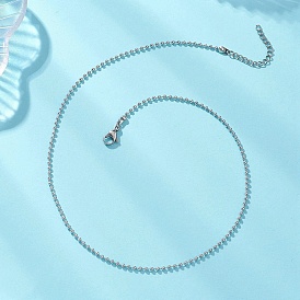 2мм 304 ожерелья из шариковой цепи из нержавеющей стали, с 304 из нержавеющей стали Lobster Claw застежками, не тускнеет