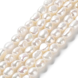 Brins de perles de culture d'eau douce naturelles, poli des deux côtés, Note 6 un