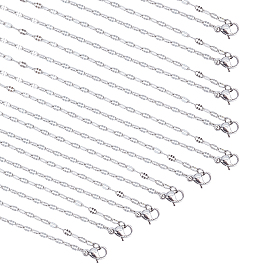 Unicraftale 304 Stainless Steel Dapped Cable Chain Necklaces, with Lobster Claw Clasps