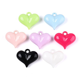 Непрозрачные акриловые подвески, сердце