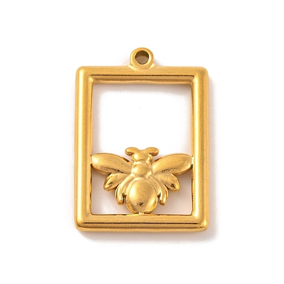 Ионное покрытие (ip) 304 подвески из нержавеющей стали, прямоугольник с подвесками в виде пчелок