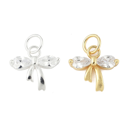 925 подвески-банты из стерлингового серебра с прозрачными кубическими цирконами, с перемычками и 925 штампом