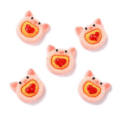 Cabuchones de resina, alimento de imitación, rollo de sushi en forma de cabeza de cerdo