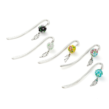 Tibetan Style Alloy Bookmarks, with 201 Stainless Steel Pendants and Handmade Bumpy Lampwork Beads, for DIY Bookmark Making