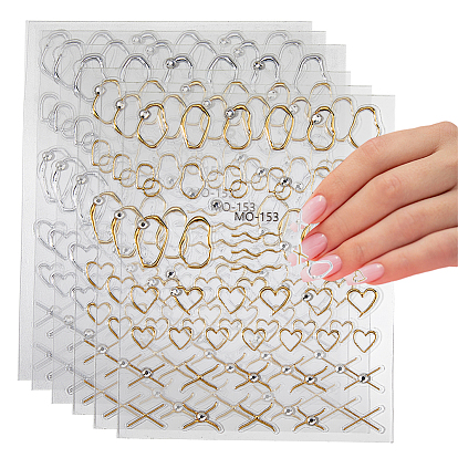 6 листы 2 разноцветные наклейки для дизайна ногтей для домашних животных, со стразами