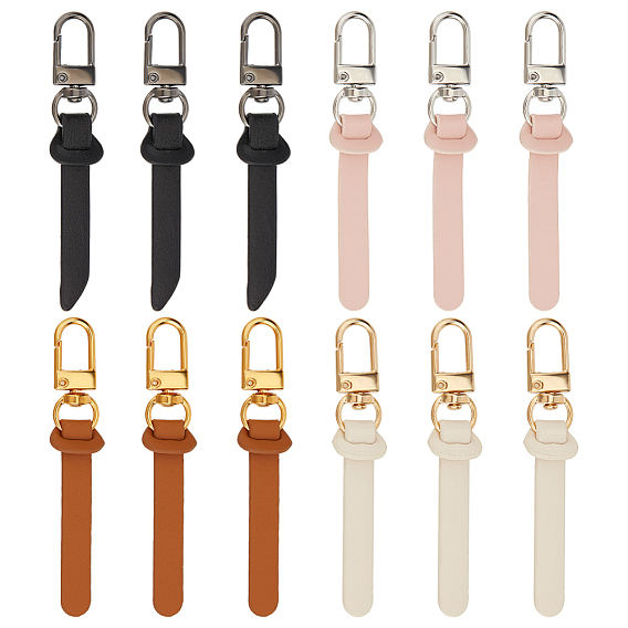 12 шт. 4 цвета имитация кожи подвесные украшения, с поворотными застежками сплава, золотые