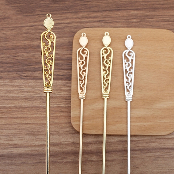 Выводы из сплава для волос, оправа кабошонов, цветок