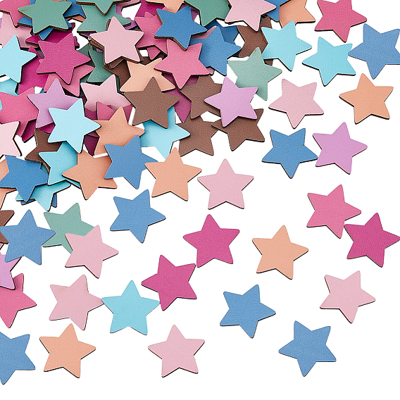 3 наборы окрашенных деревянных украшений, звезда