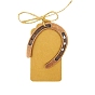 Alloy Hanging Horseshoe Pendant Decorations, with Kraft Papar Card, Wedding Decoration