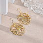 304 boucles d'oreilles pendantes en acier inoxydable pour femmes, feuille