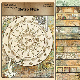 12pcs Retro Religion Scrapbook Paper, Collage Creative Journal Decoration Backgroud Sheets