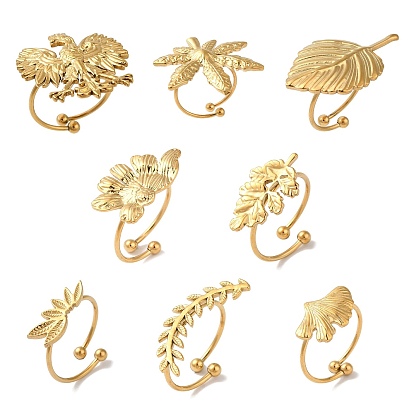 Ионное покрытие (IP) 304 открытые манжеты из нержавеющей стали для женщин