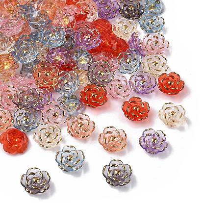 Пластиковые шарики, цветок, золотой металл обвитыми