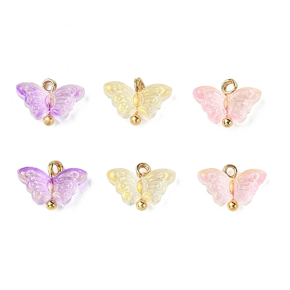 Сплав стекла подвески, бабочки прелести, золотые