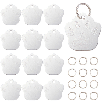 60шт 2 стиль подвески из алюминиевого сплава, бирки для собак и кошек, подвески в виде отпечатков собачьих лап, железа отделились брелоки