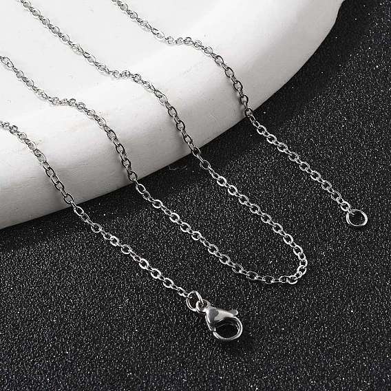 Колье из нержавеющей стали для мужчин с классической равниной из нержавеющей стали, с застежкой омар коготь