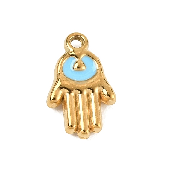 304 нержавеющей стальной эмали подвески, hamsa hand charms, ионное покрытие (ip)