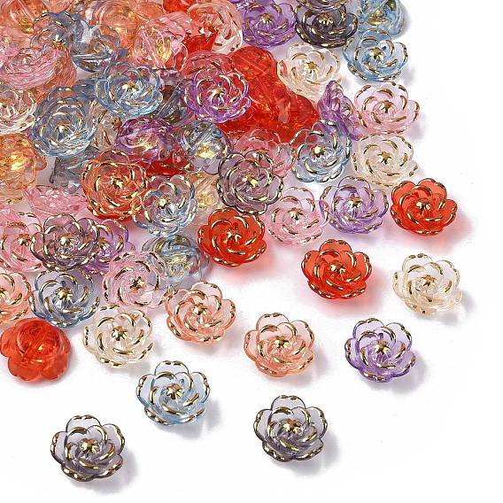 Пластиковые шарики, цветок, золотой металл обвитыми