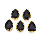 Sew on Rhinestone, Opaque Glass Rhinestones, with Iron Prong Settings, Faceted, Teardrop