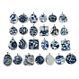 Handmade Porcelain Pendants, Mixed Shapes Charms, Platinum