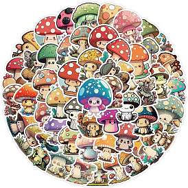 50Pcs PVC Sticker, Self-adhesion, for Suitcase, Skateboard, Refrigerator, Helmet, Mobile Phone Shell, Mushroom