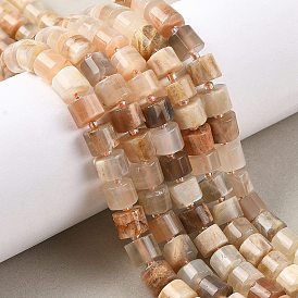 Нити из натуральных бусин из нескольких лунных камней, колонка, с бисером