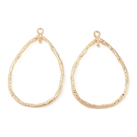Brass Open Back Bezel Pendants, Geometric, 2-Loop Link Pendants