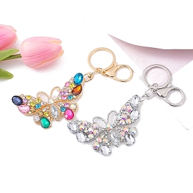 Сплав цинка брелок, со стразами, бабочка