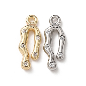 Латунные микропаве прозрачные кубические циркониевые подвески, долговечный, стойки покрытие, волнистые прелести