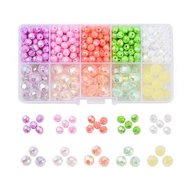 DIY Jewelry Making Kits, Including Round AB Color Plated Eco-Friendly Poly Styrene & Transparent Acrylic Beads