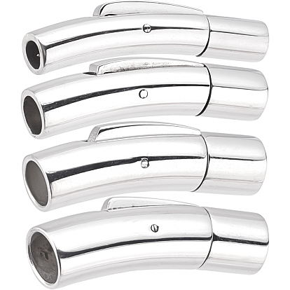 4 Sets 4 Style 304 Stainless Steel Bayonet Clasps, Column